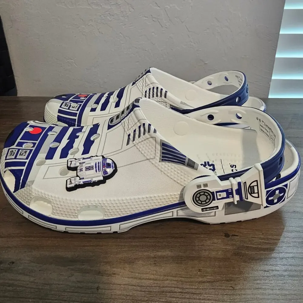 Star Wars R2-D2 Crocs Classic Clog W Sz 9 M7 White Droid SciFi Action Lucus Film - Picture 10 of 14